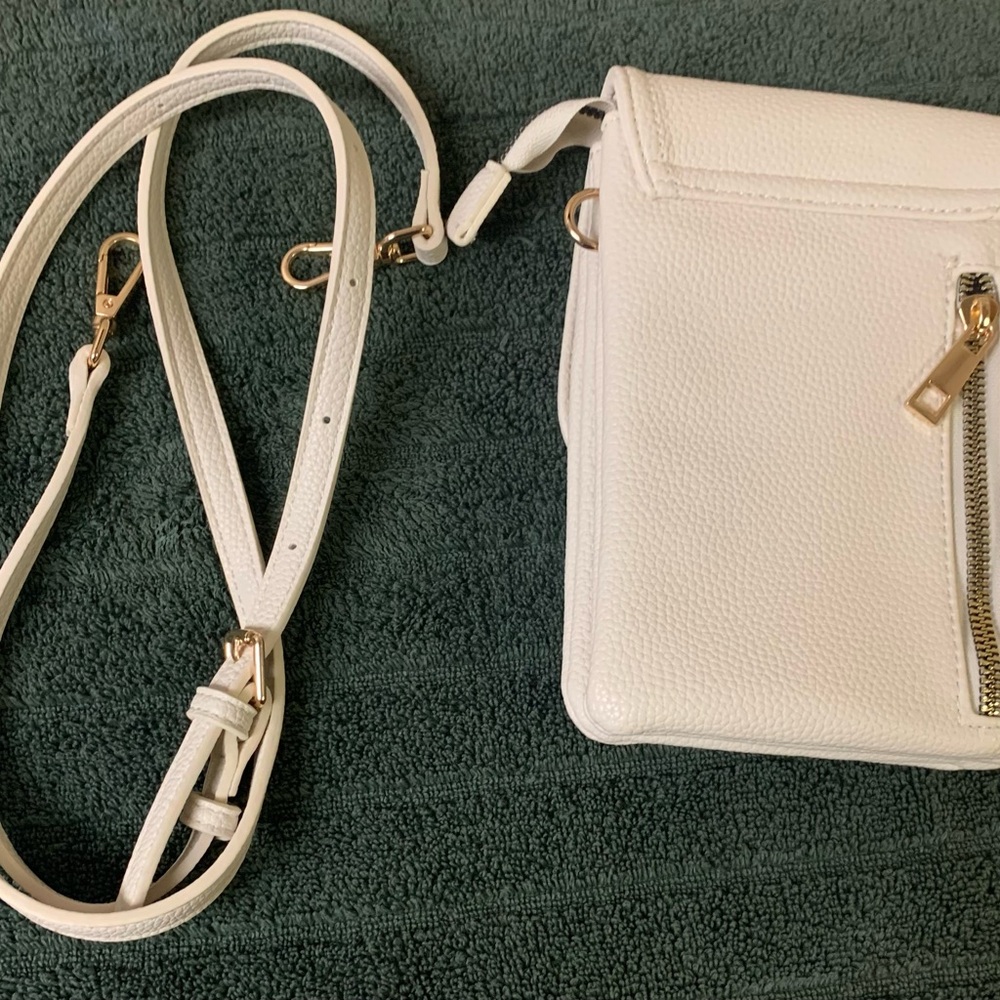 Cream Crossbody Travel Bag Multi Pocket Vegan Leather Organizer Purse NWOT - Picture 11 of 14